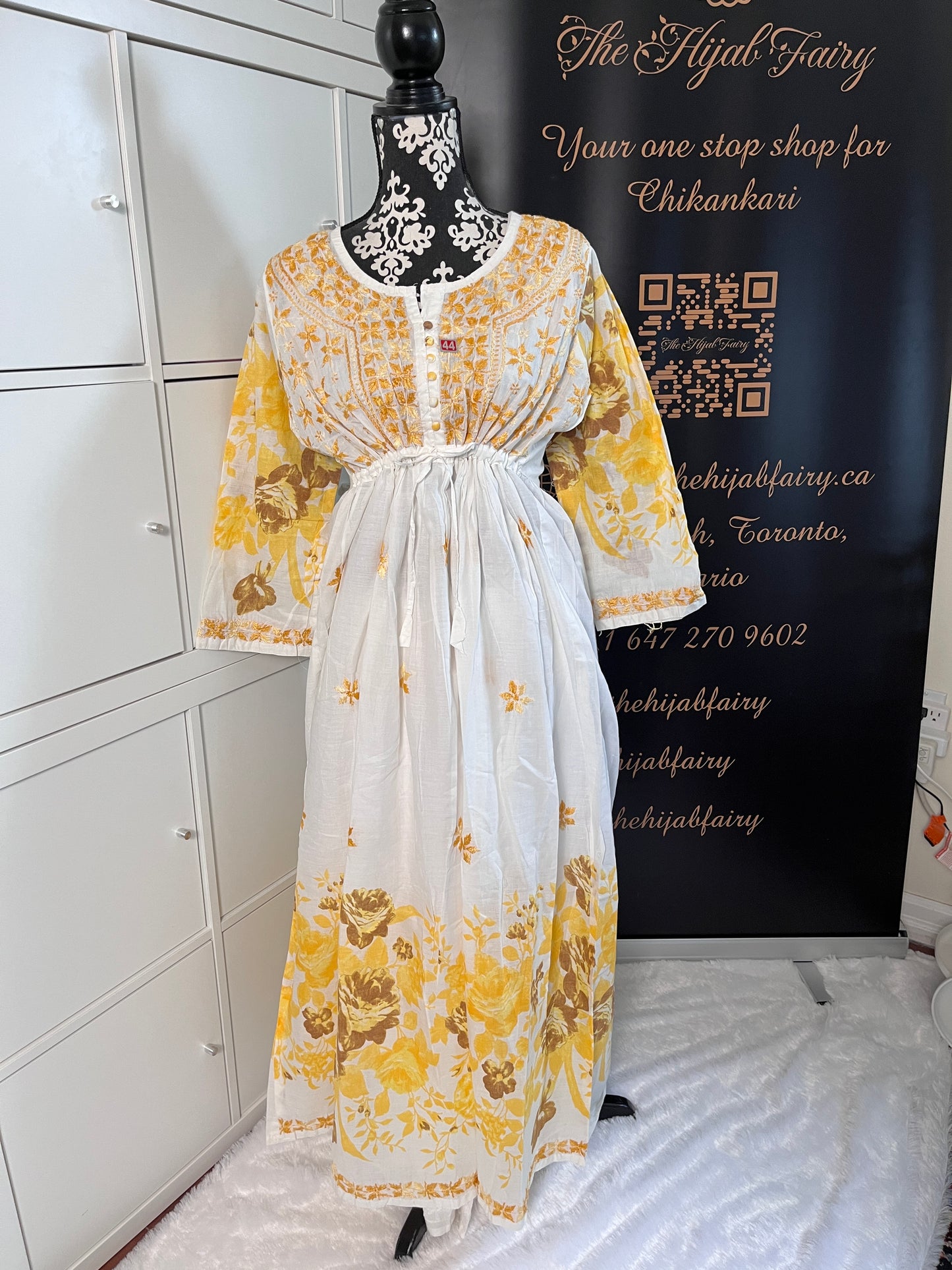 Chanderi Cotton Gown (yellow)