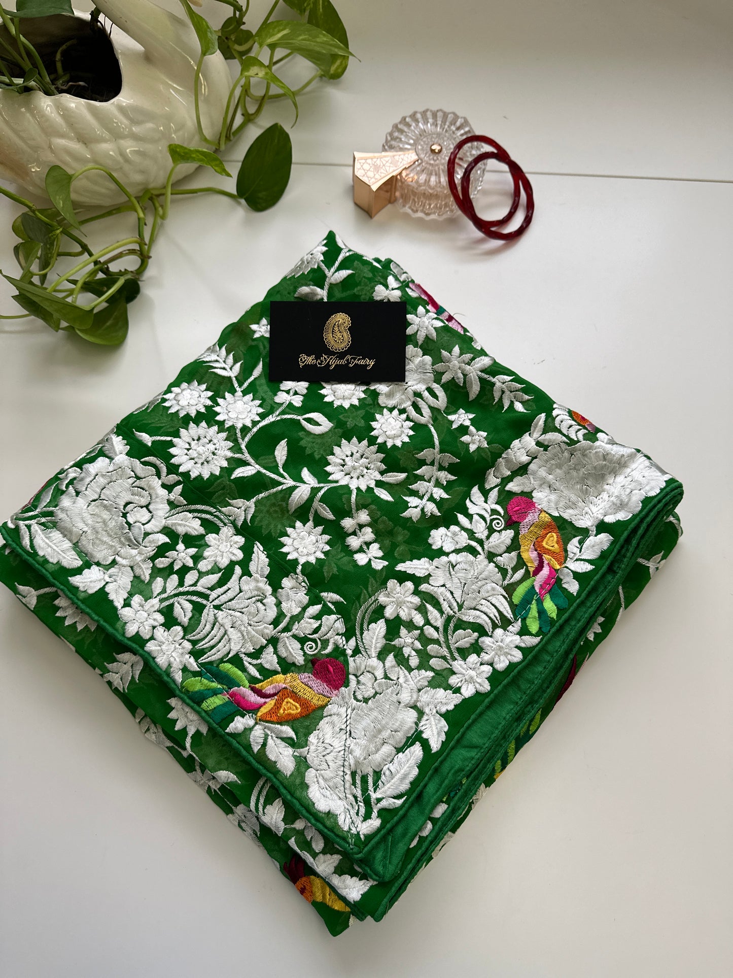 Parsi Gara Premium Dupatta - Green