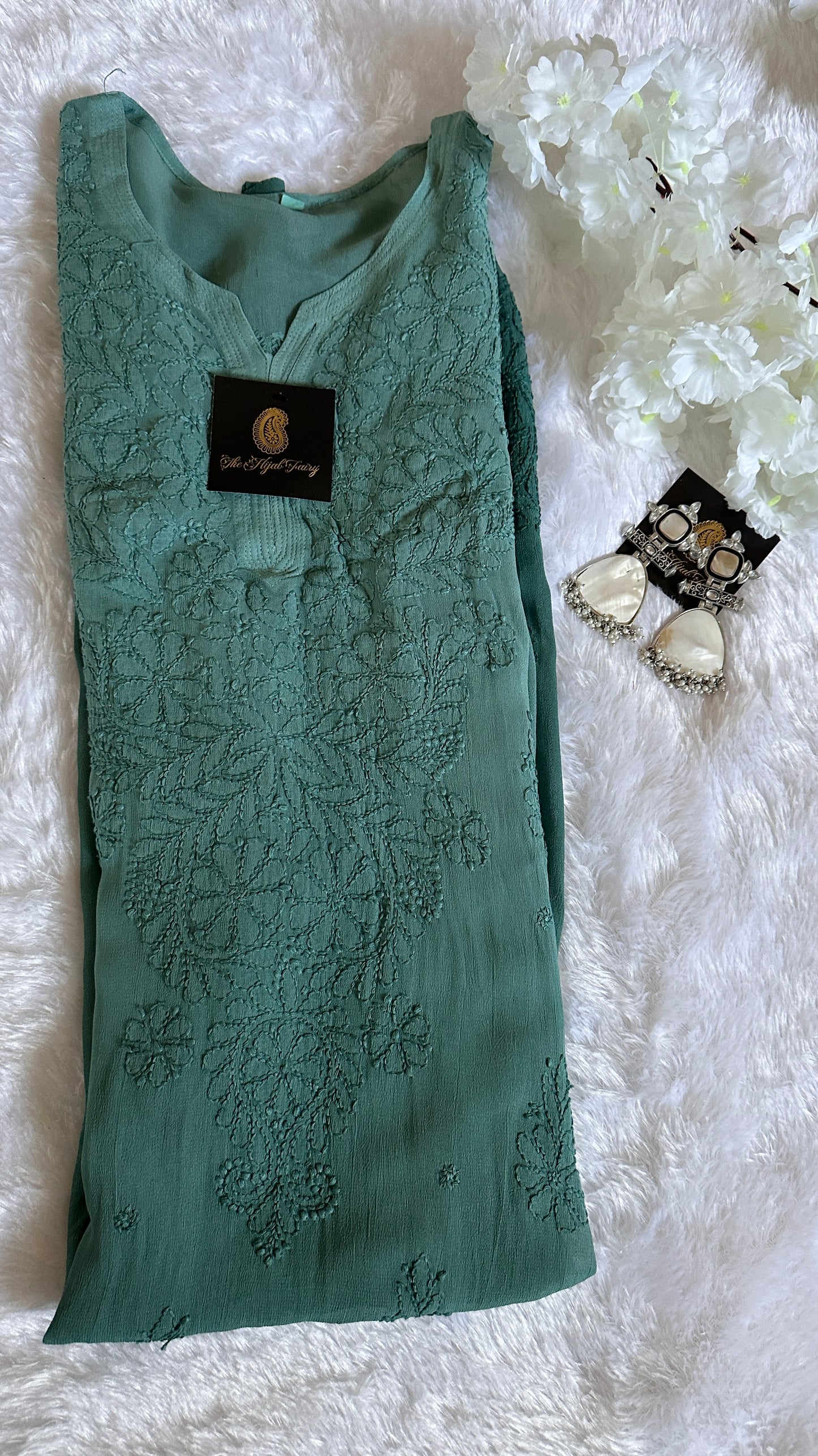 Jade Blue Ombré - Premium Viscose Kurti