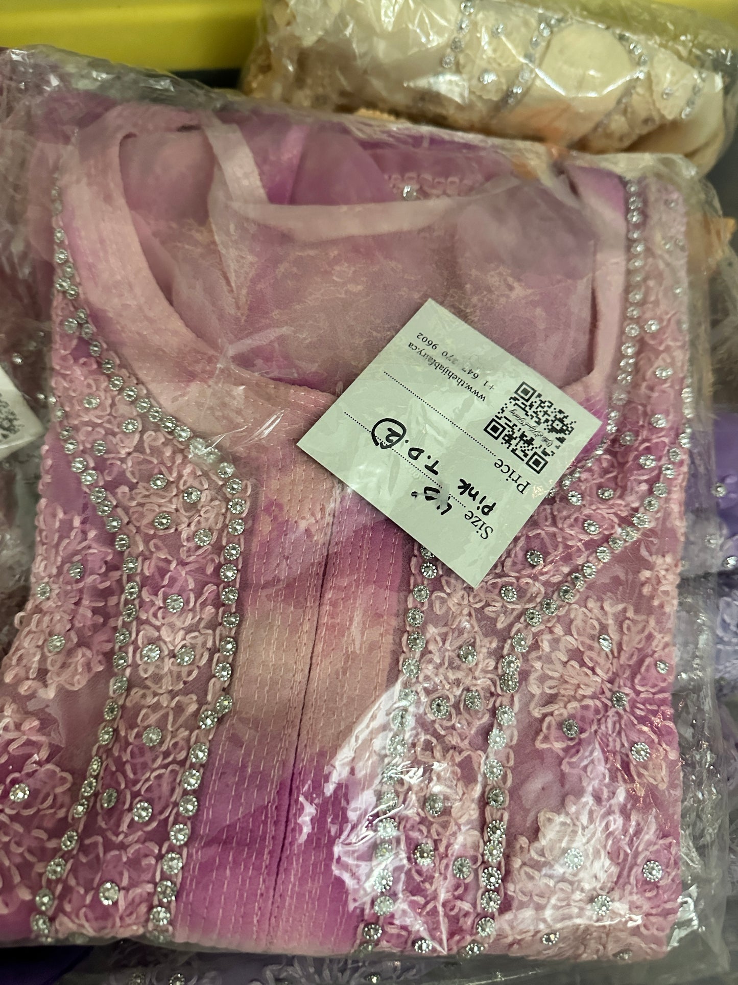 Pink Tiedye - Georgette Stone Kurta