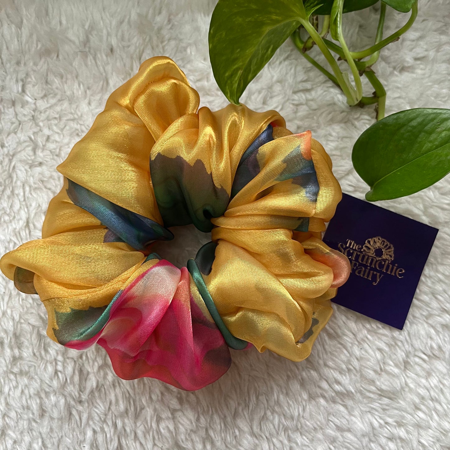 Yellow Organza Scrunchie