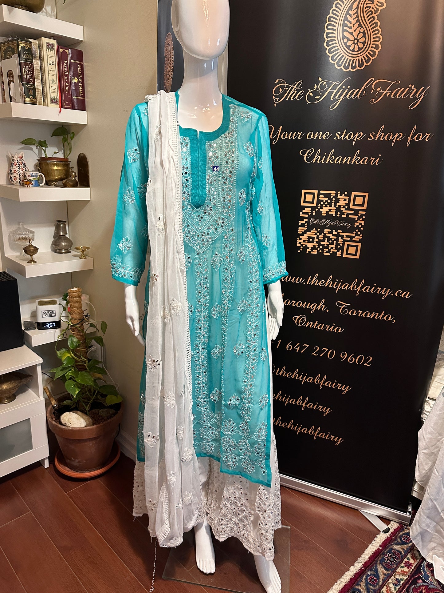 Drama Green - Georgette Mirror Kurta