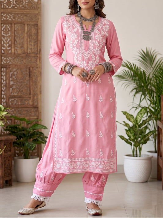 Gajari Pink - Afghani Set