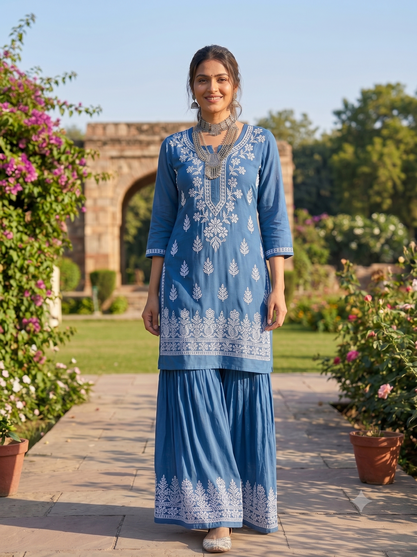 Cornflower Blue - Modal Gharara Set