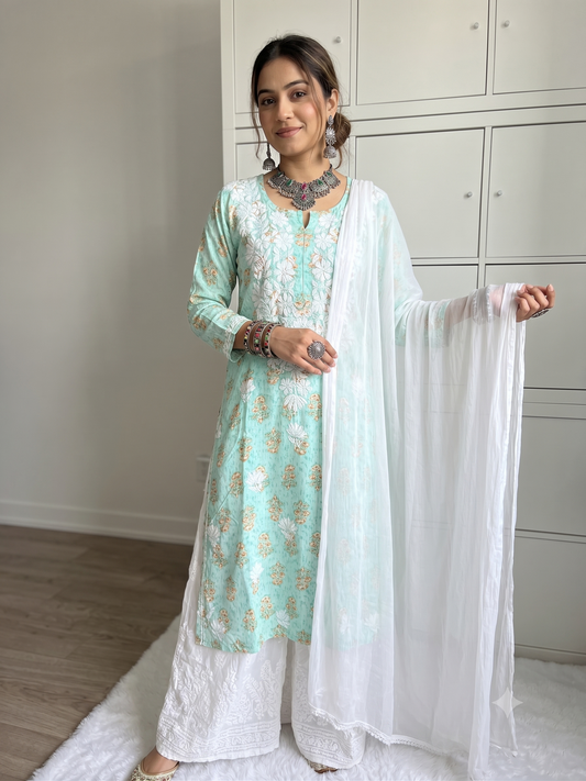 Rayon Printed Green Kurti (design C)
