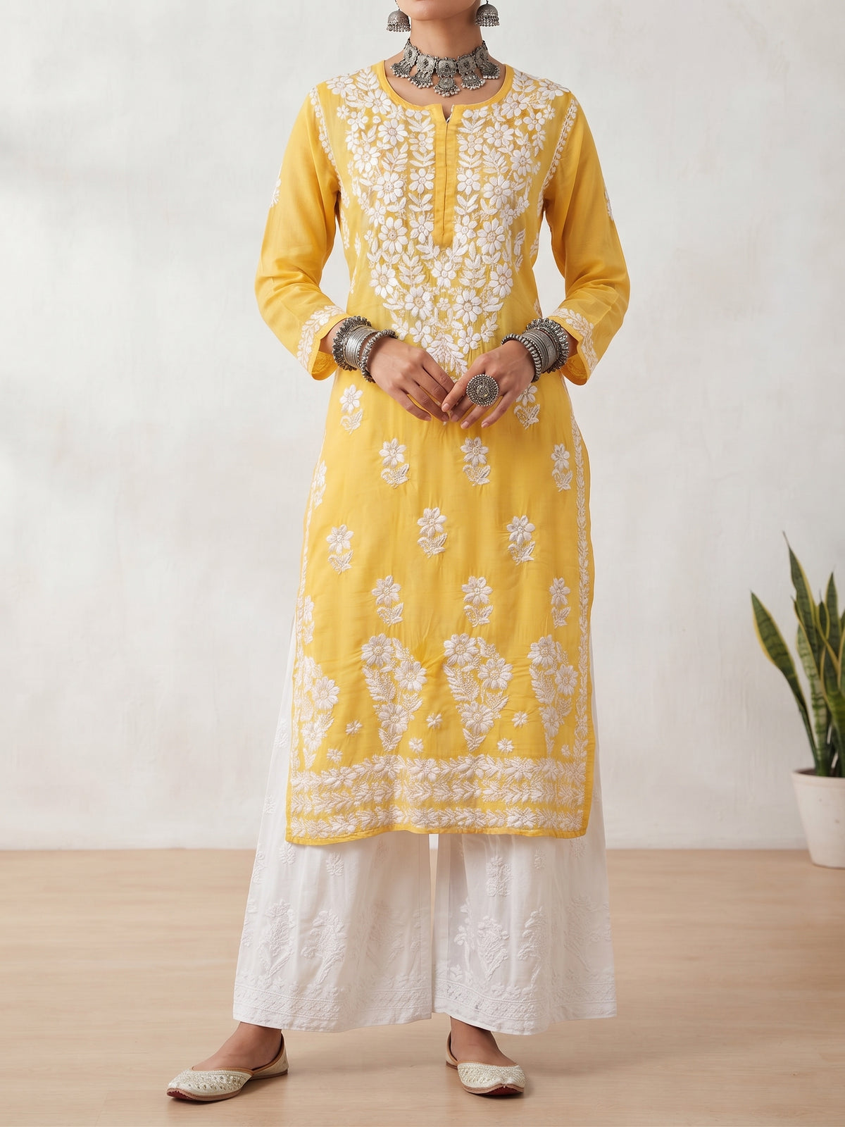 Mango Yellow - Modal Straight Long Kurta