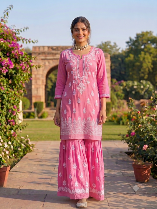 Pink - Modal Gharara Set