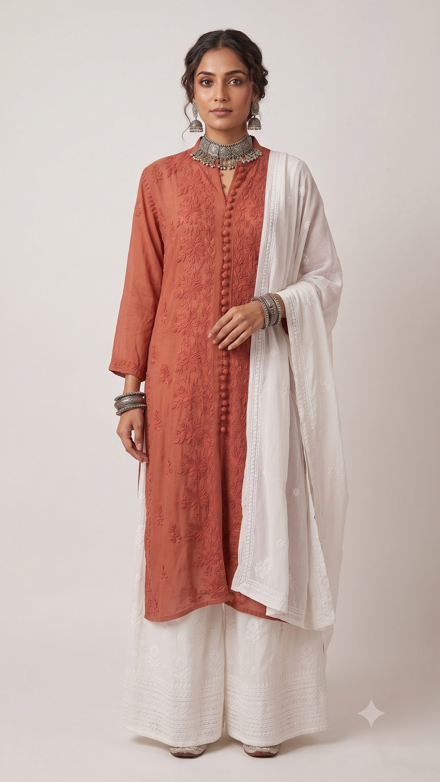 Cinnamon - Viscose Kurti - Sherwani Style