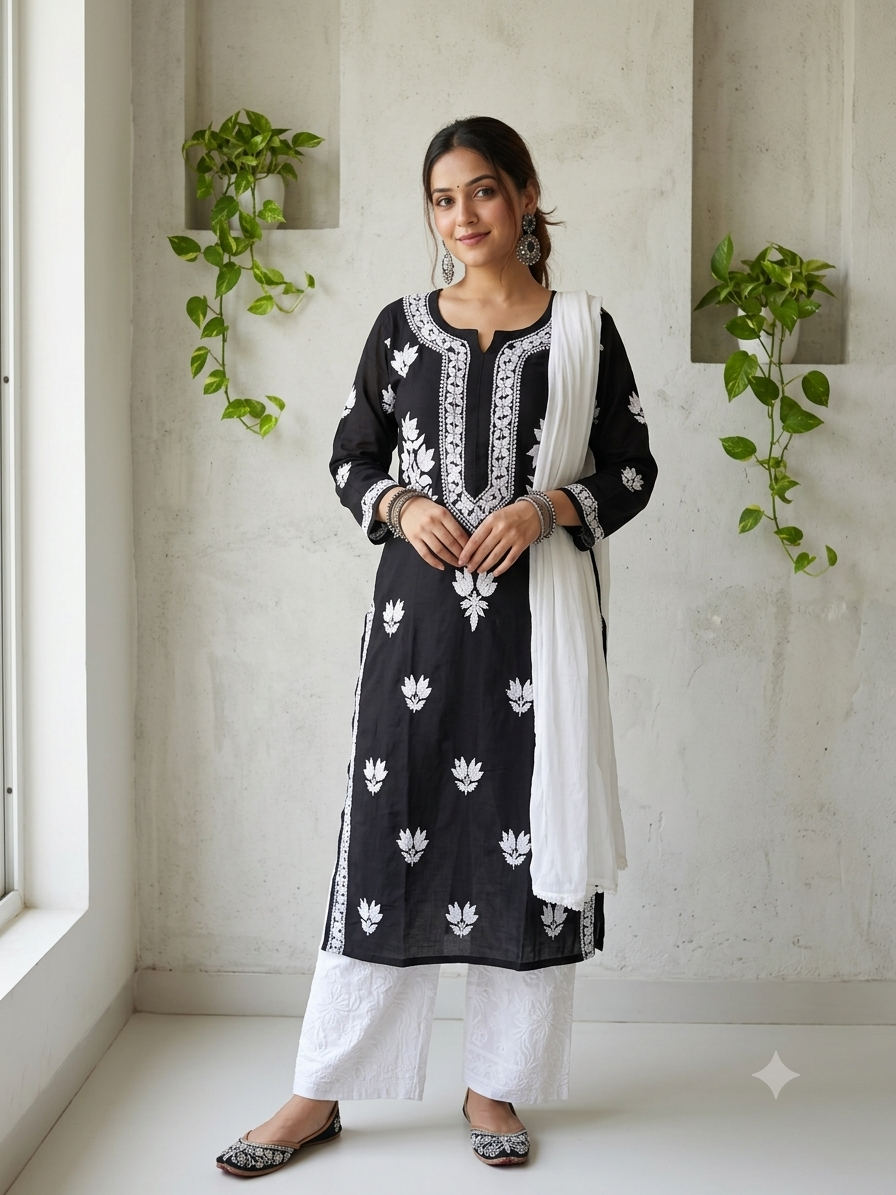 Black - Modal Straight Kurta