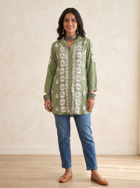 Jade Green - Modal Madhuri Short Shirt