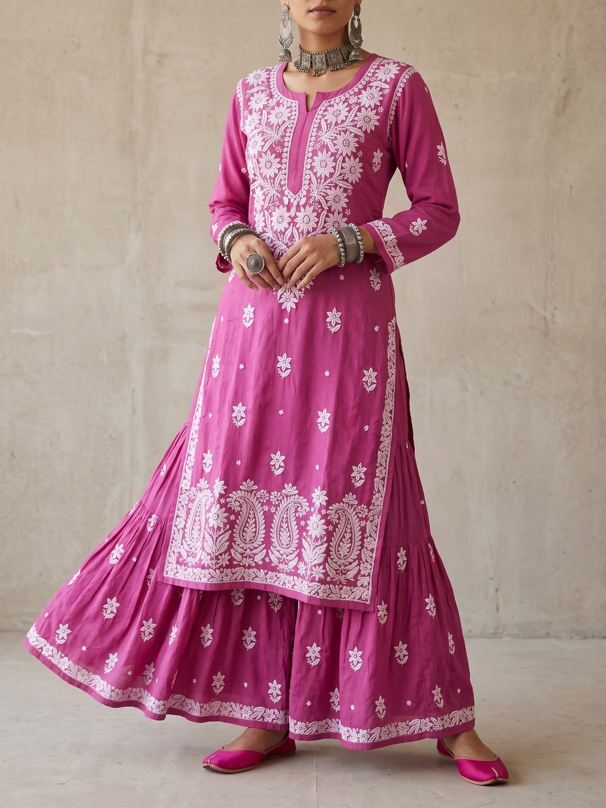 Orchid Ombre - Viscose Gharara Set