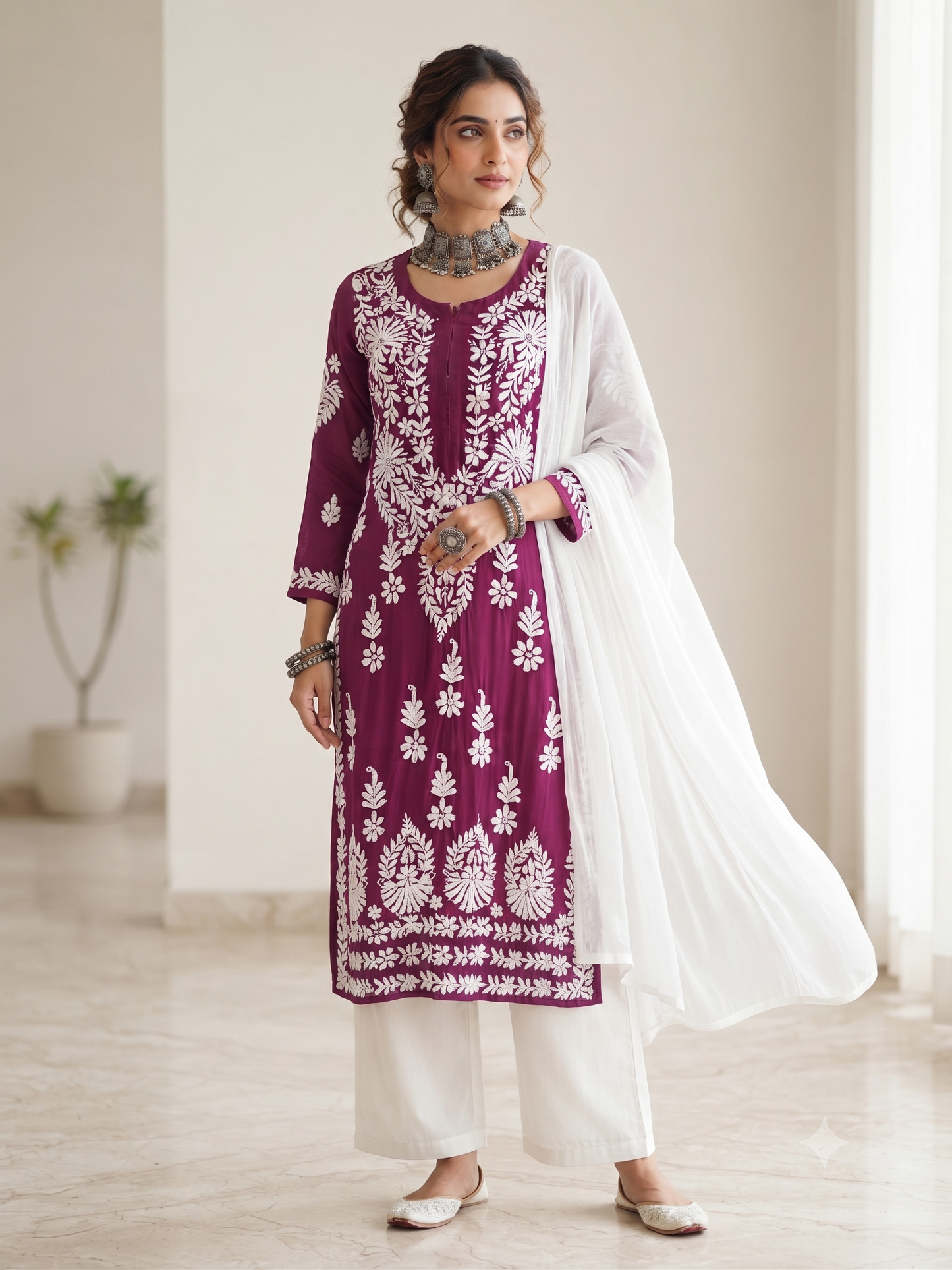 Wine - Modal Straight Kurta