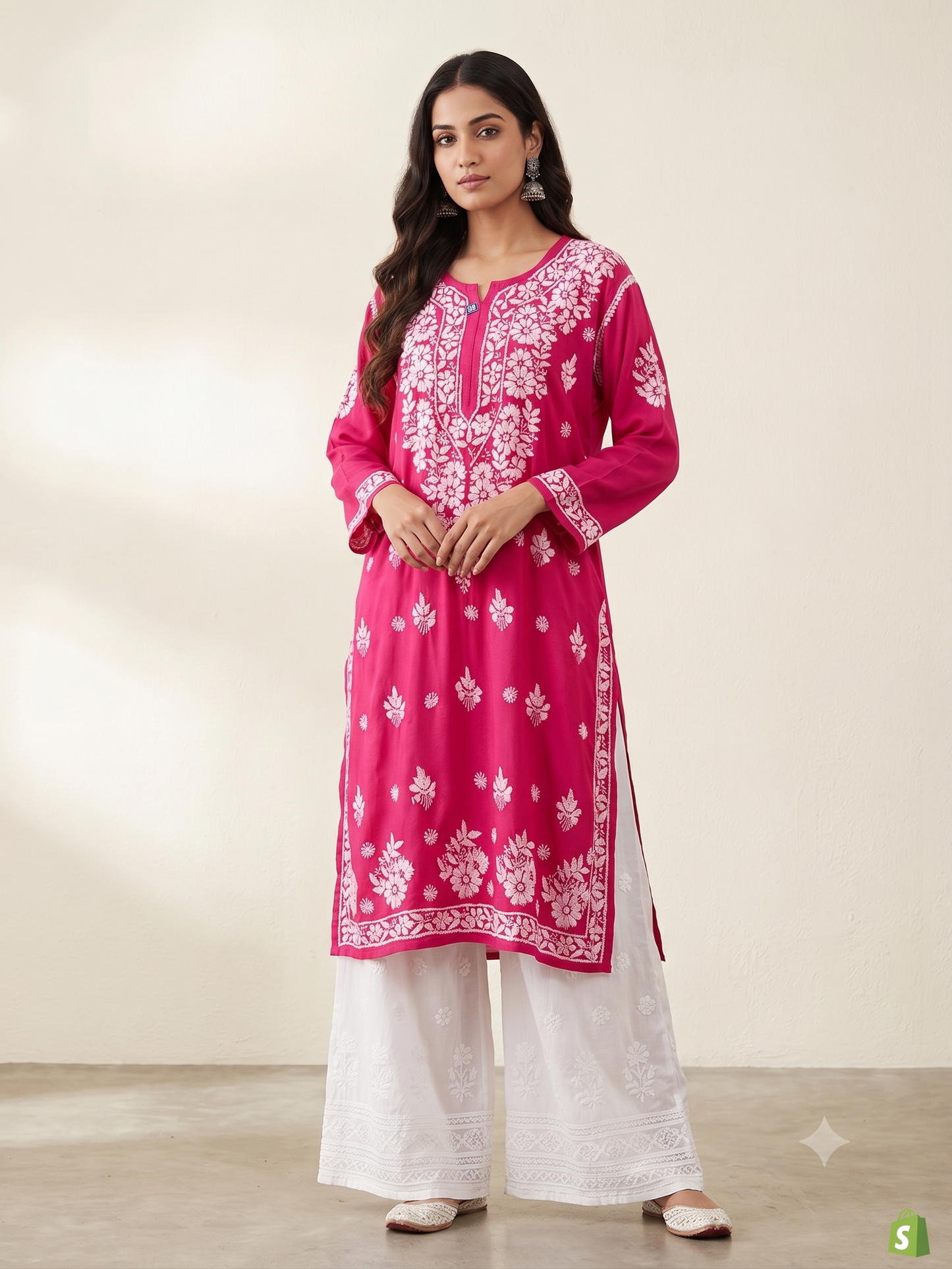Hot Pink - Modal Straight Kurta