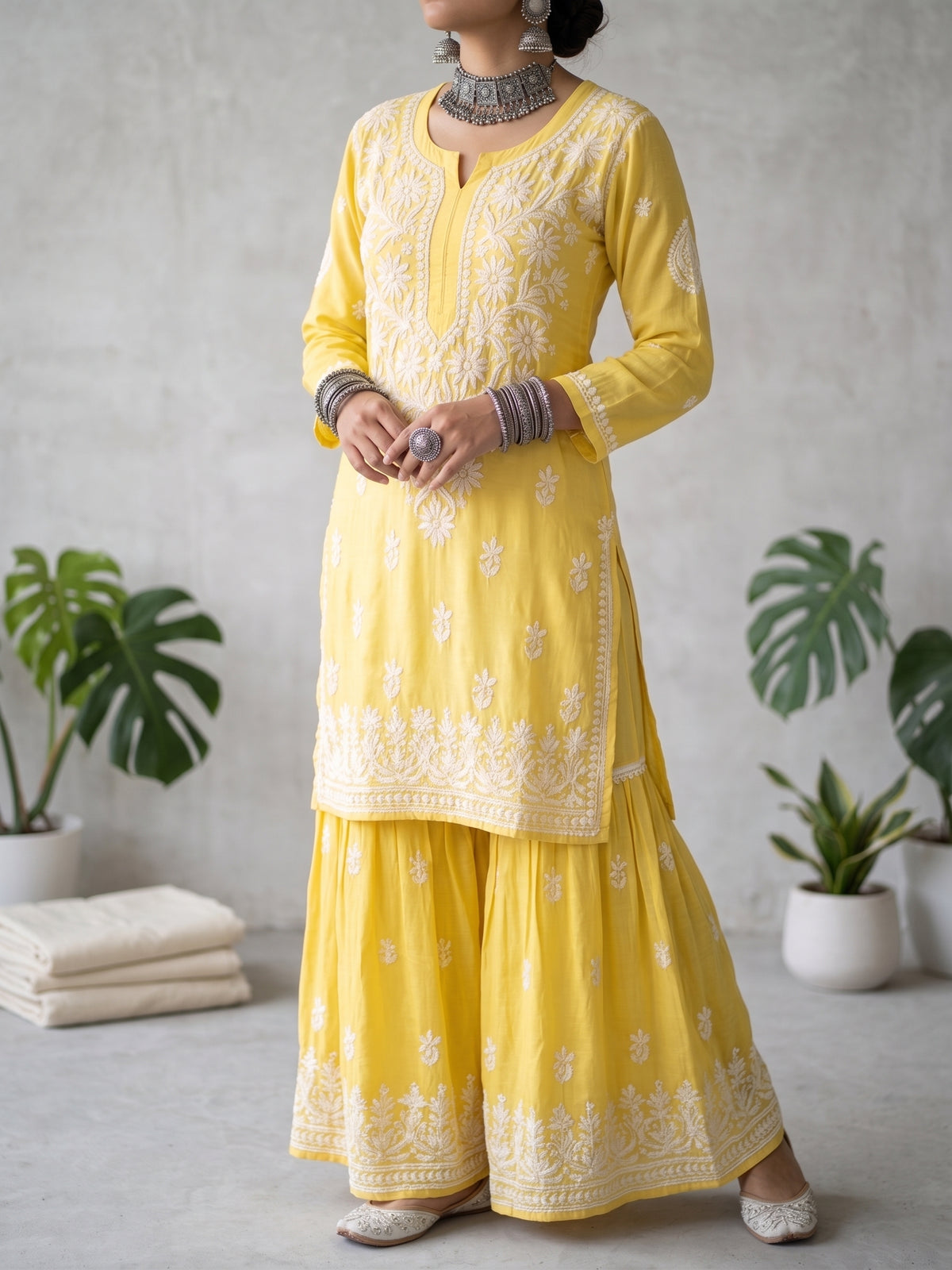 Yellow Ombre - Viscose Gharara Set