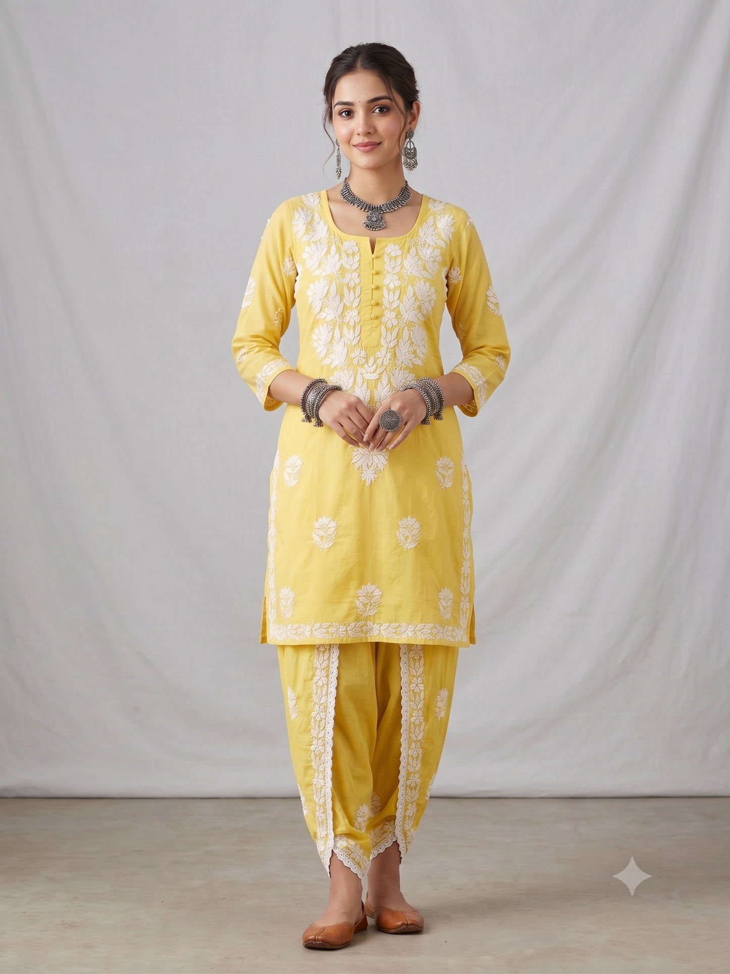 Yellow - Cotton Dhoti Co-ord Set