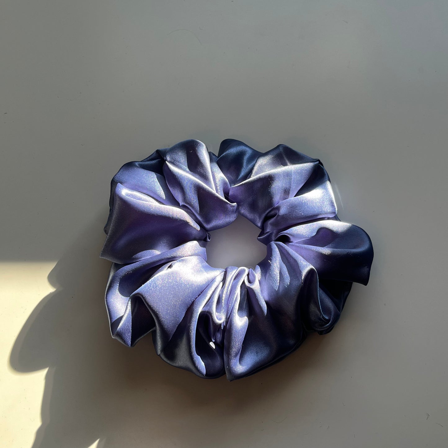 Blue Satin Scrunchie