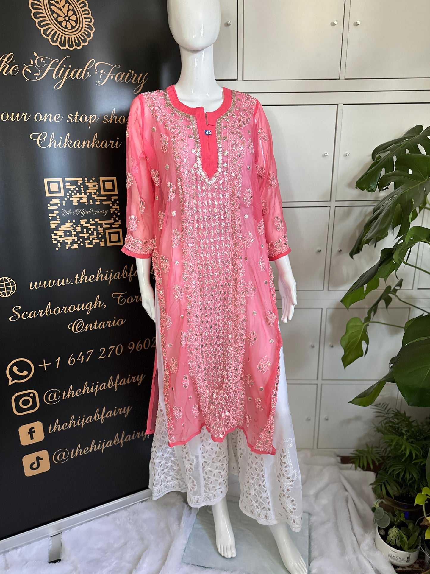 Georgette Gota Work Kurti - Gajari