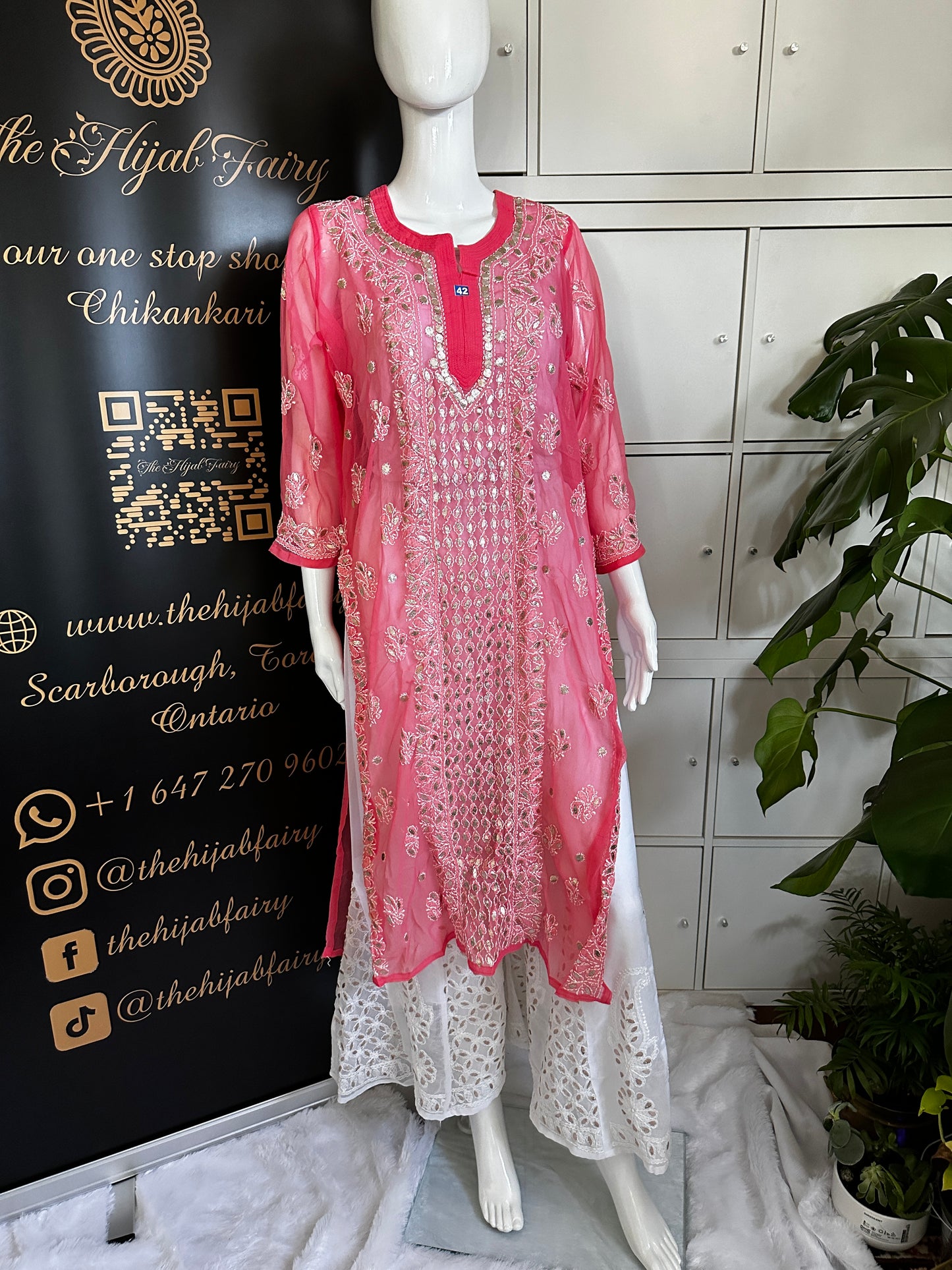 Georgette Gota Work Kurti - Gajari