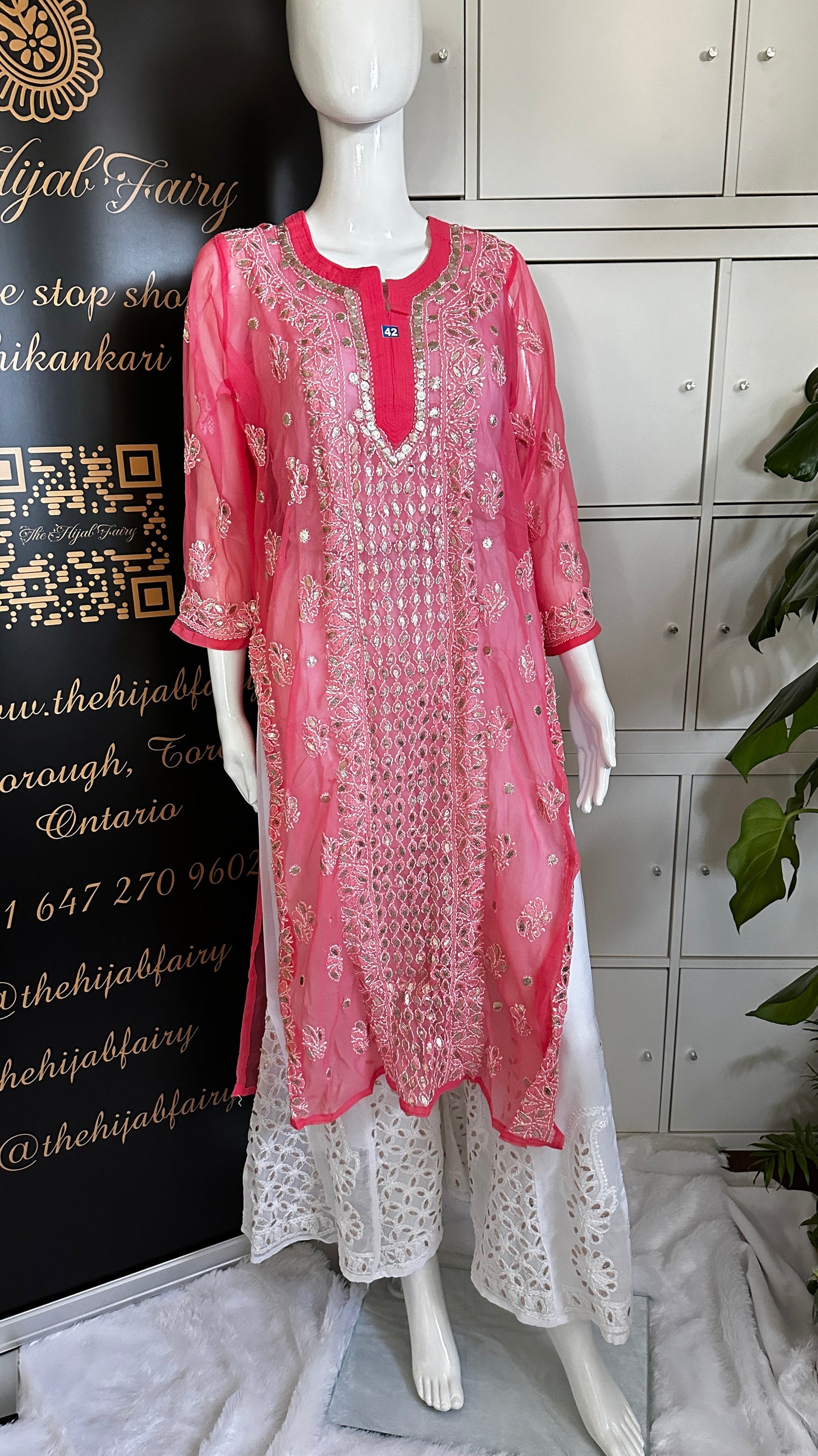 Georgette Gota Work Kurti - Gajari