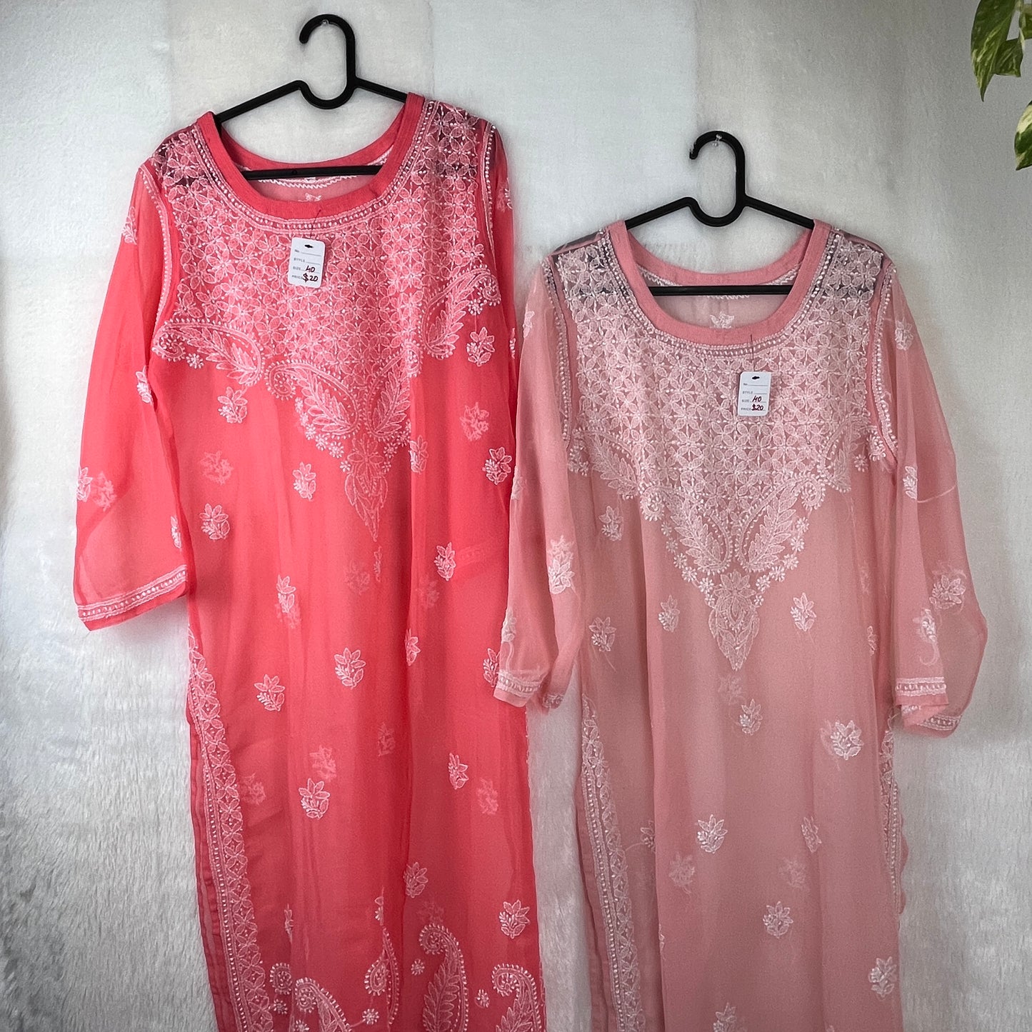 Georgette Kurta - Pink