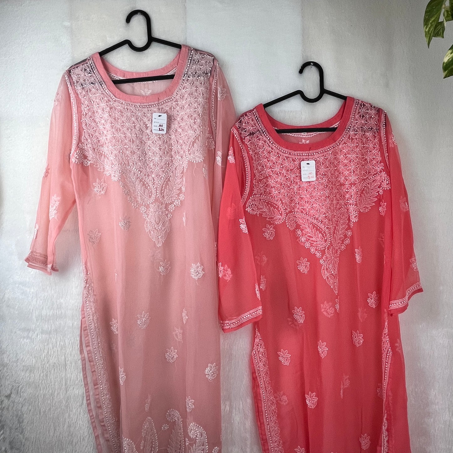 Georgette Kurta - Pink