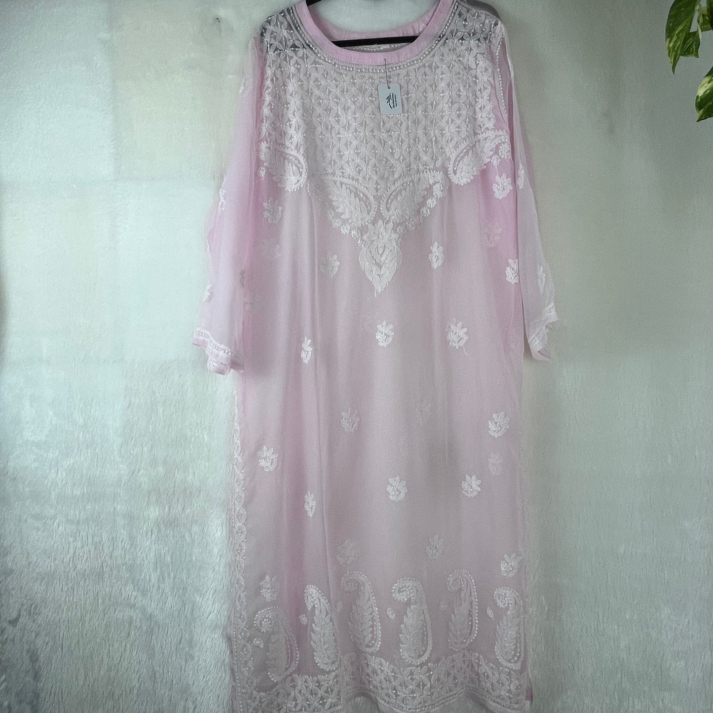 Georgette Kurta - Light Pink