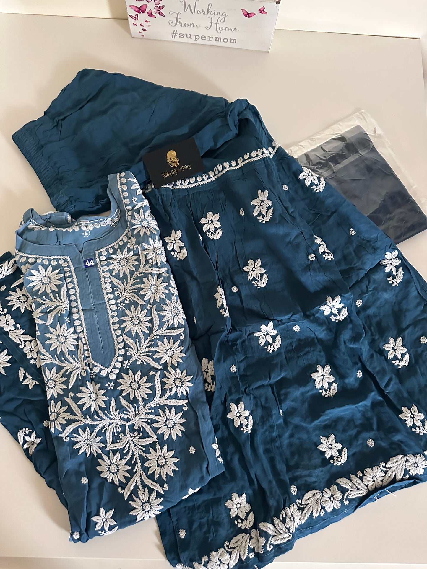 Teal Blue - Viscose Gharara Set