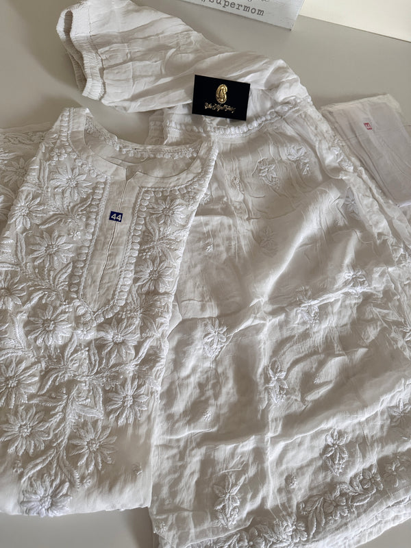 White - Viscose Gharara Set