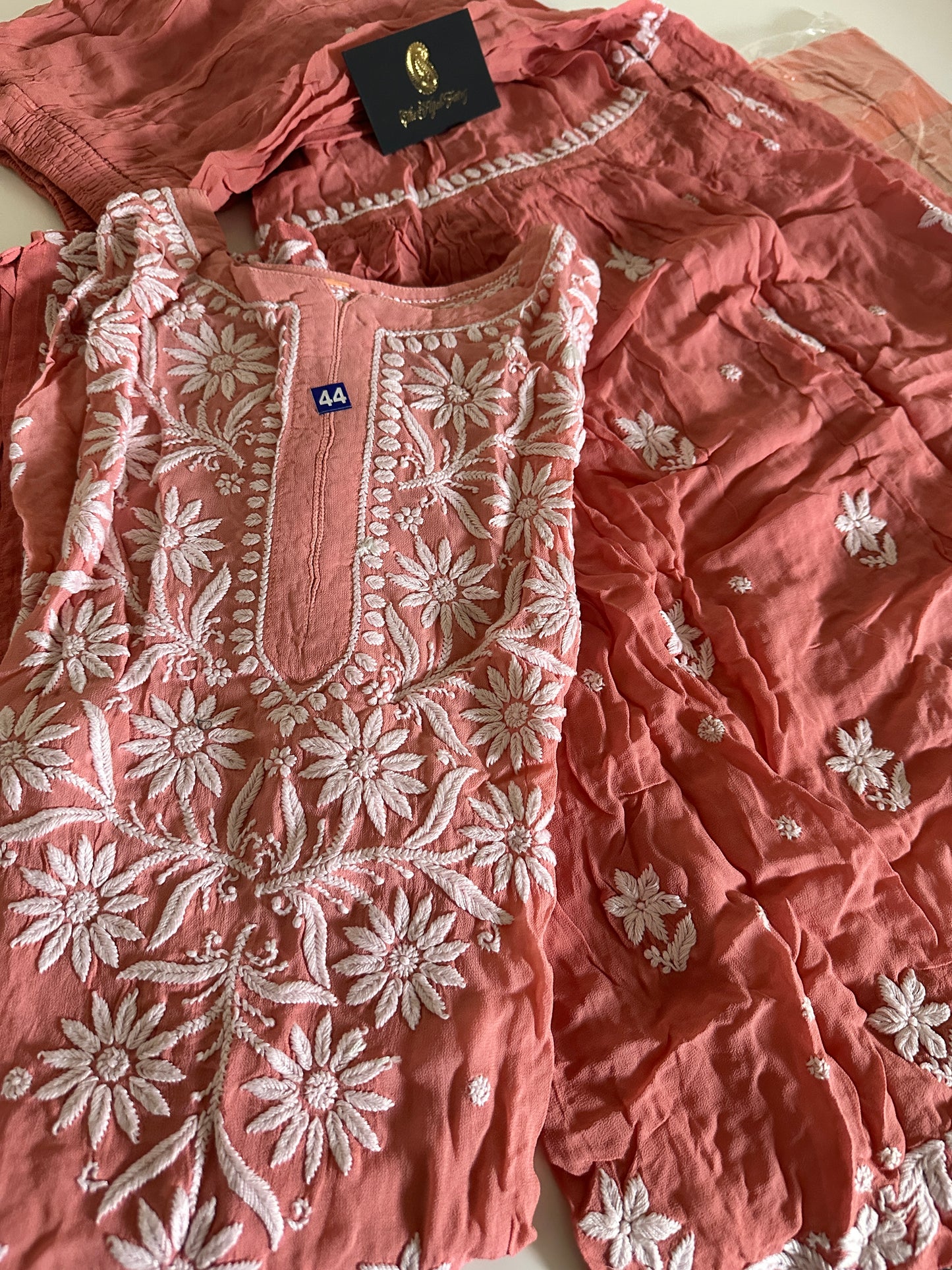 Nude Pink Ombre - Viscose Gharara Set