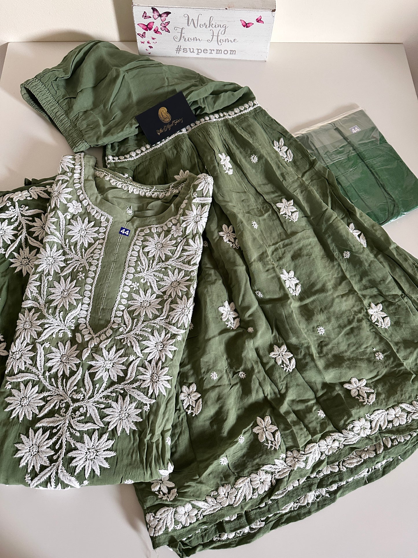 Green - Viscose Gharara Set