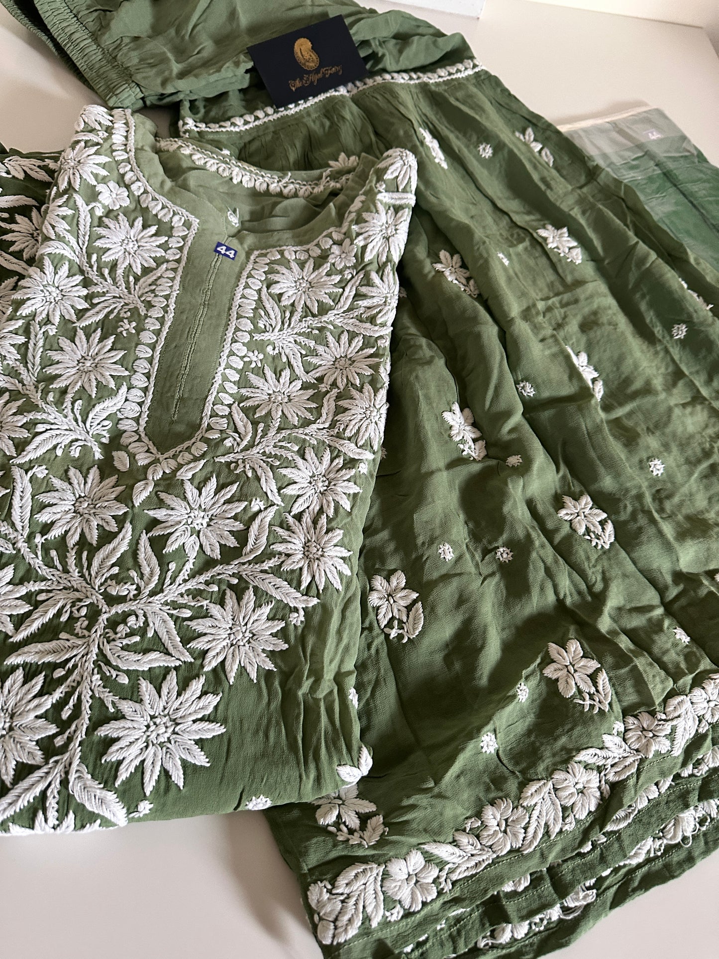 Green - Viscose Gharara Set