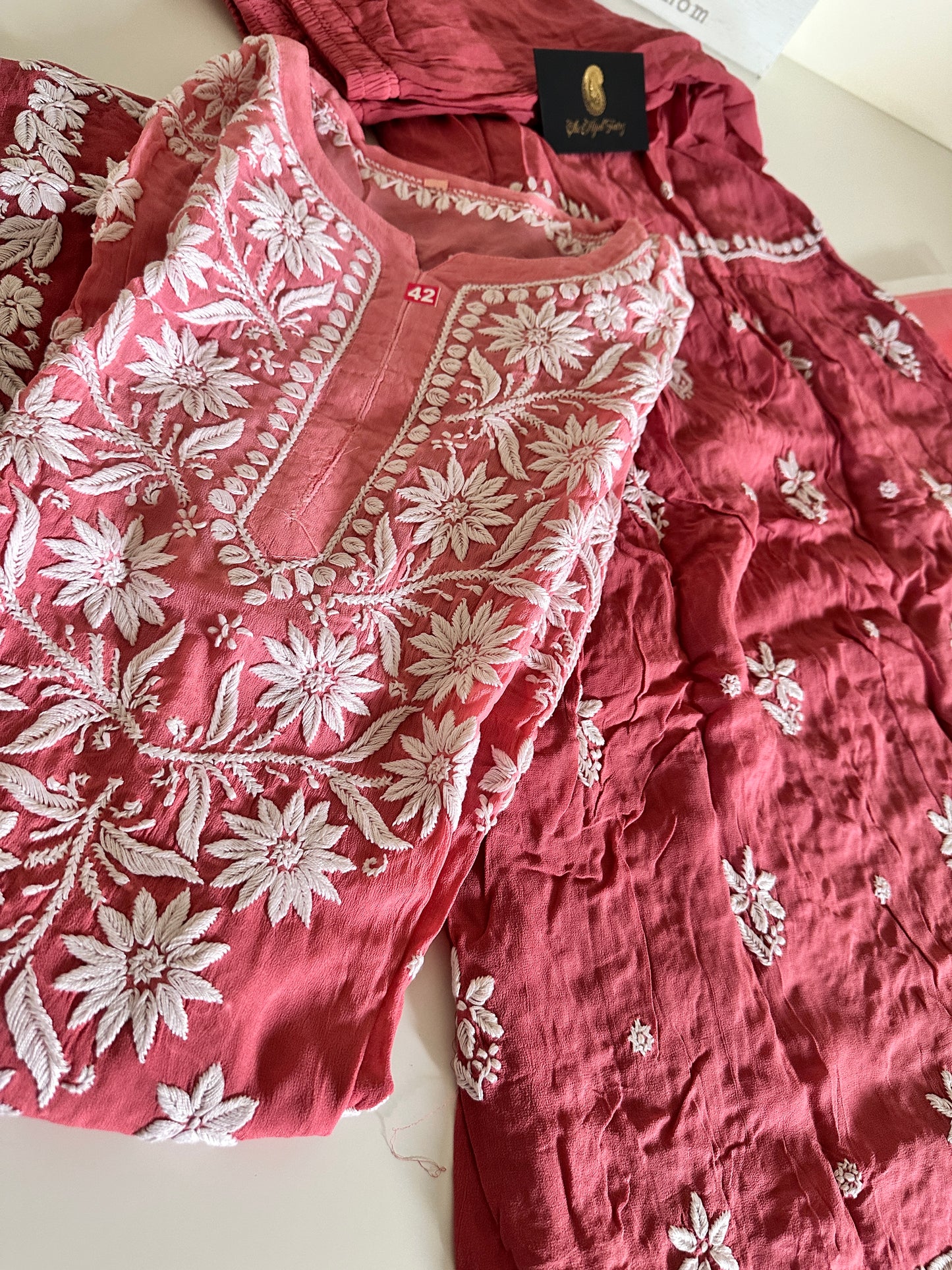 Tea Pink - Viscose Gharara Set