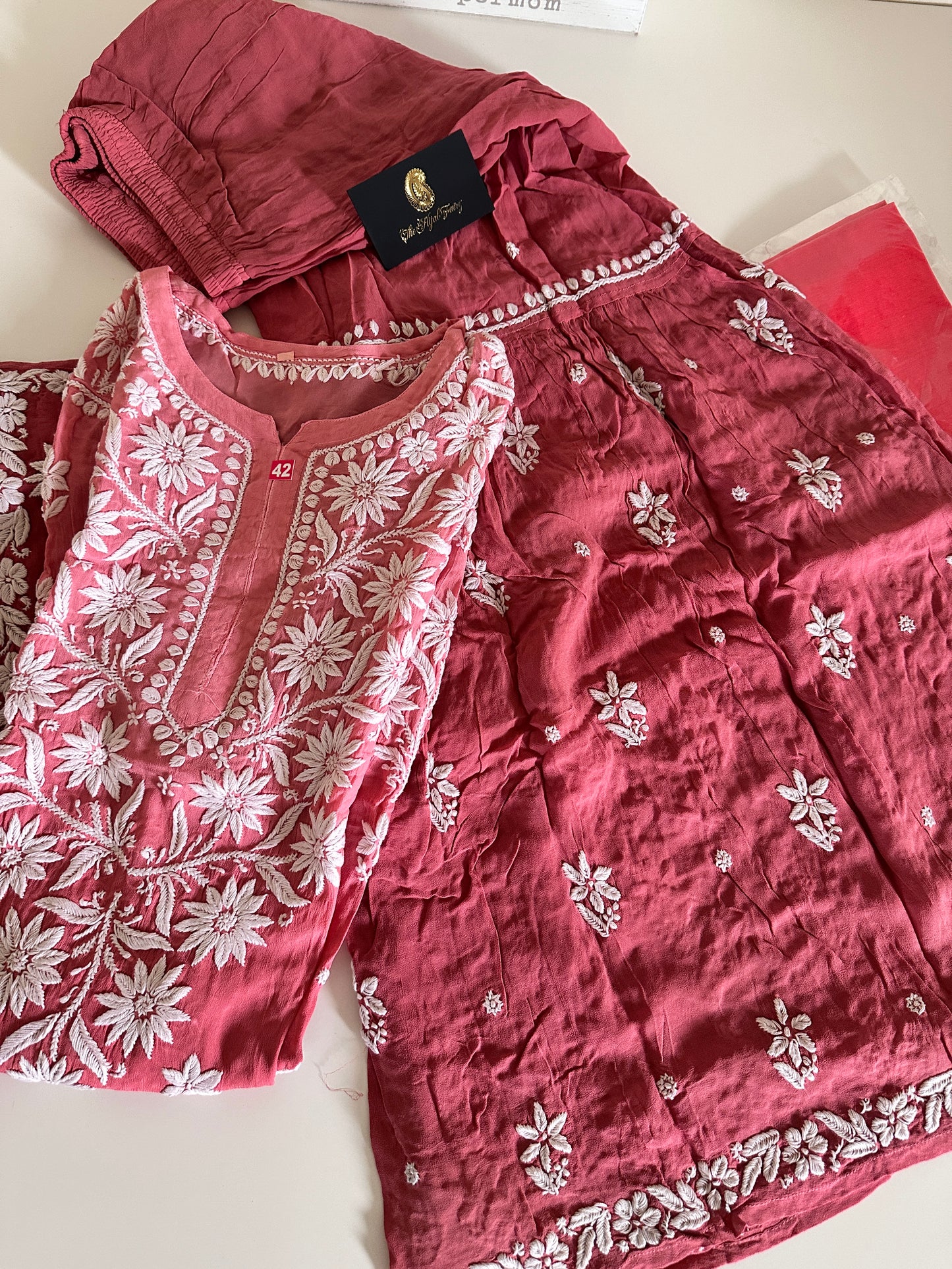 Tea Pink - Viscose Gharara Set