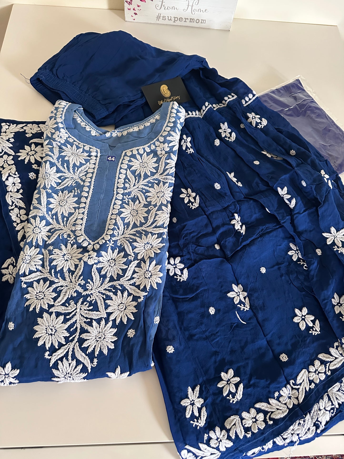 Blue Ombre - Viscose Gharara Set
