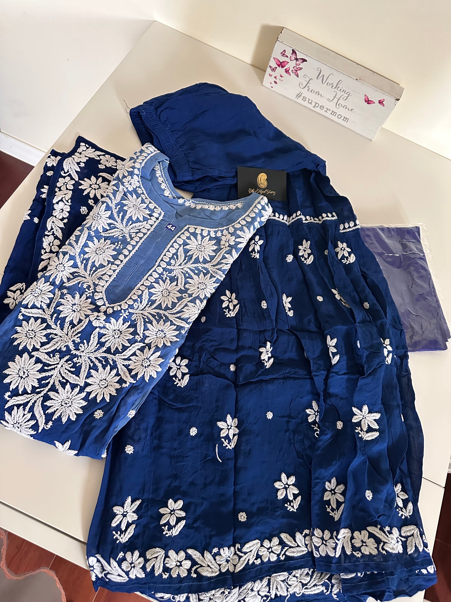 Blue Ombre - Viscose Gharara Set