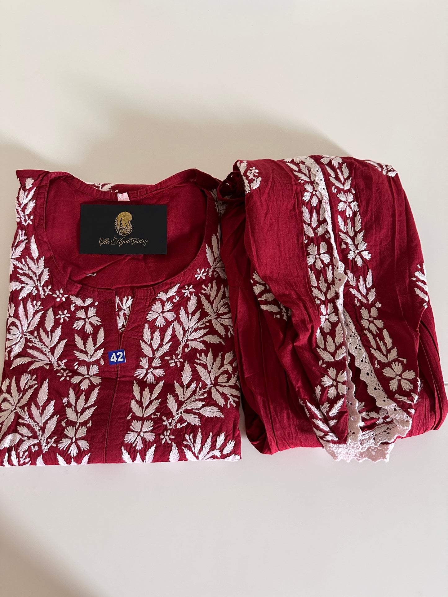 Maroon - Cotton Dhoti Co-ord Set