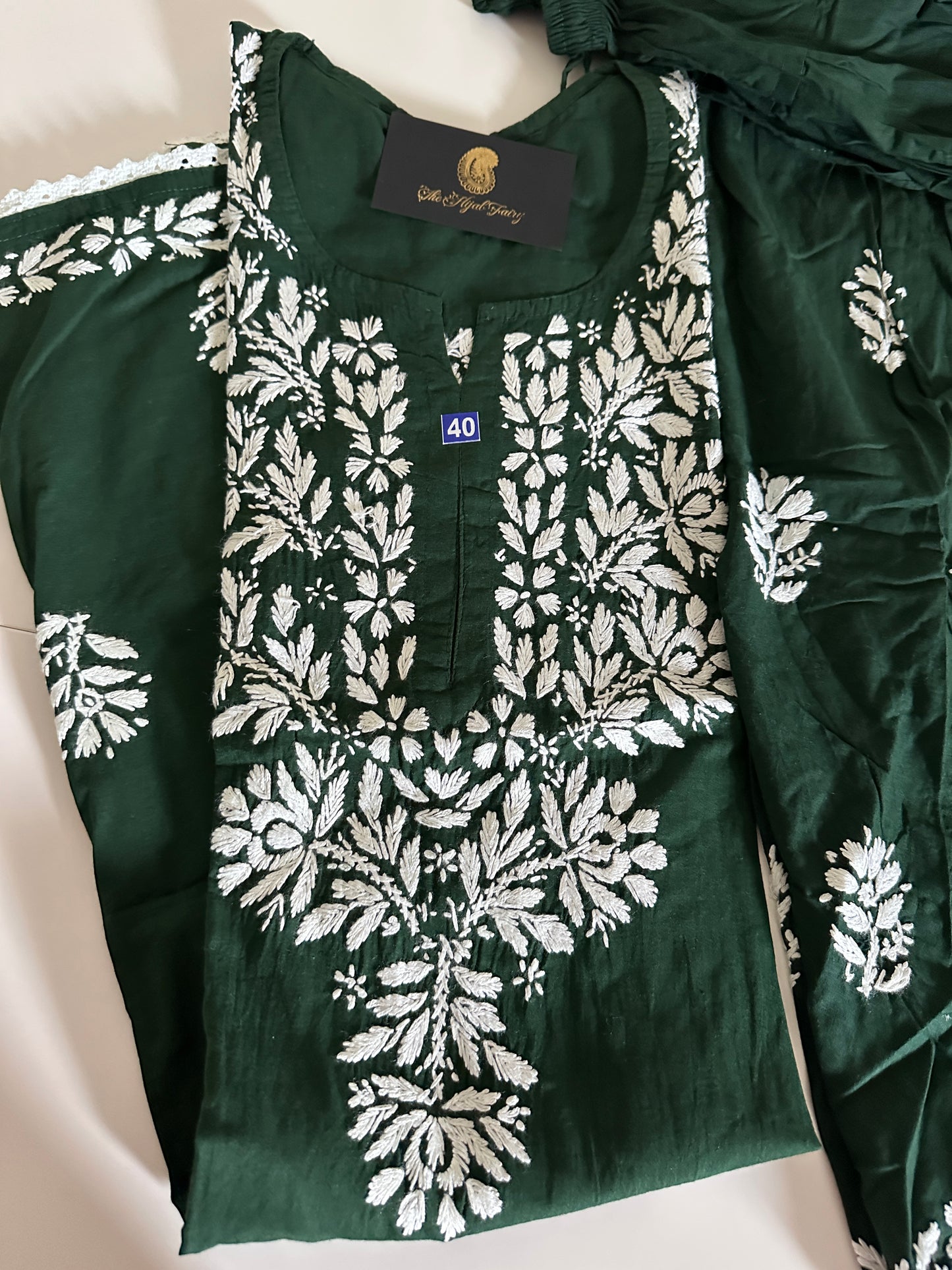 Dark Green - Cotton Dhoti Co-ord Set