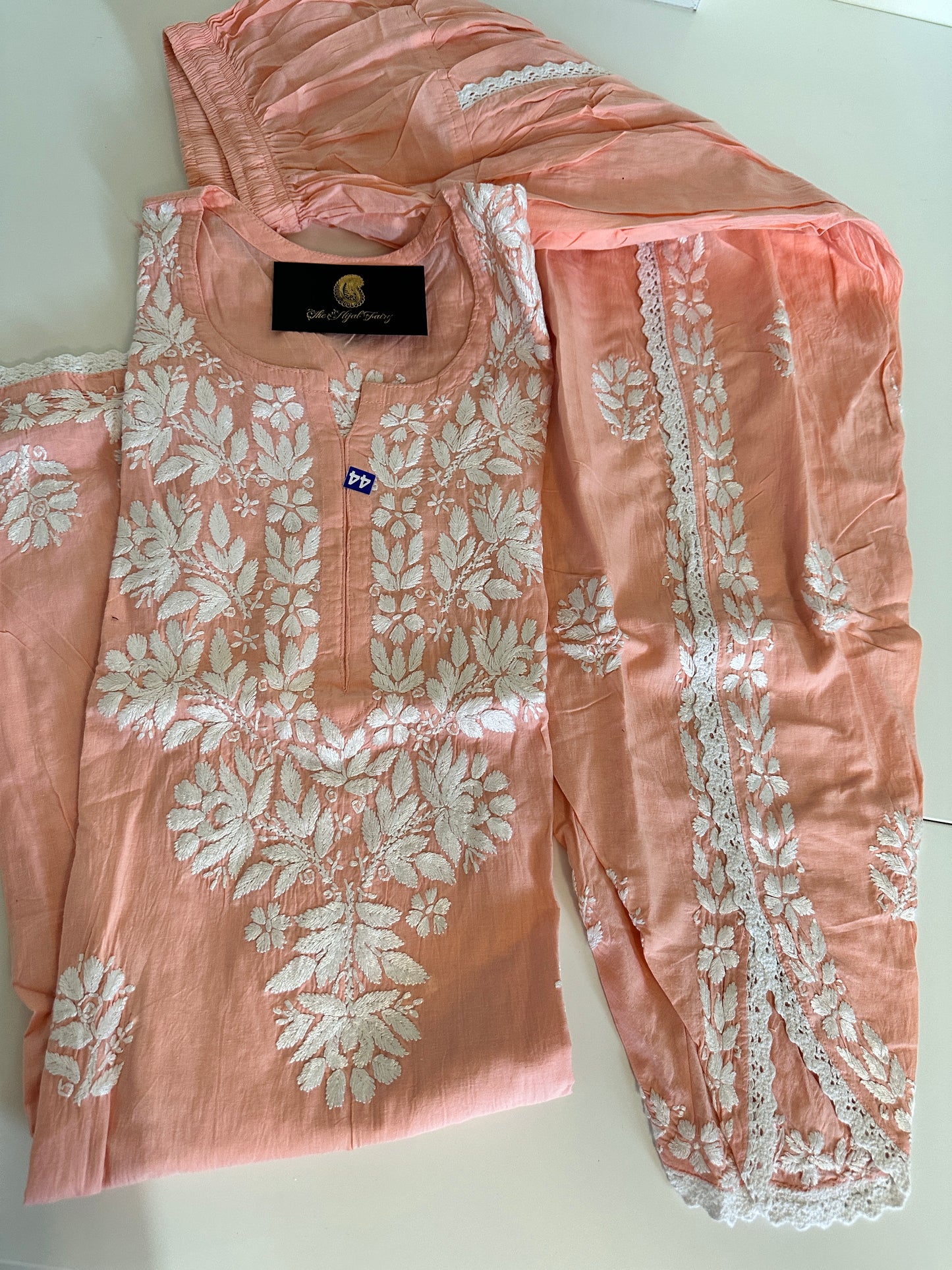 Peach - Cotton Dhoti Co-ord Set