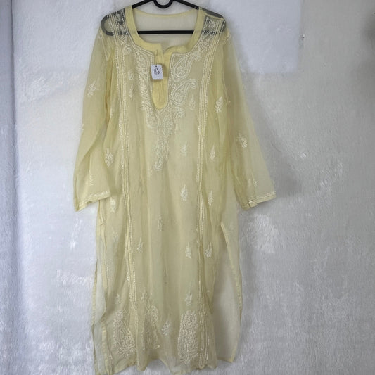 Georgette Kurta - Cream