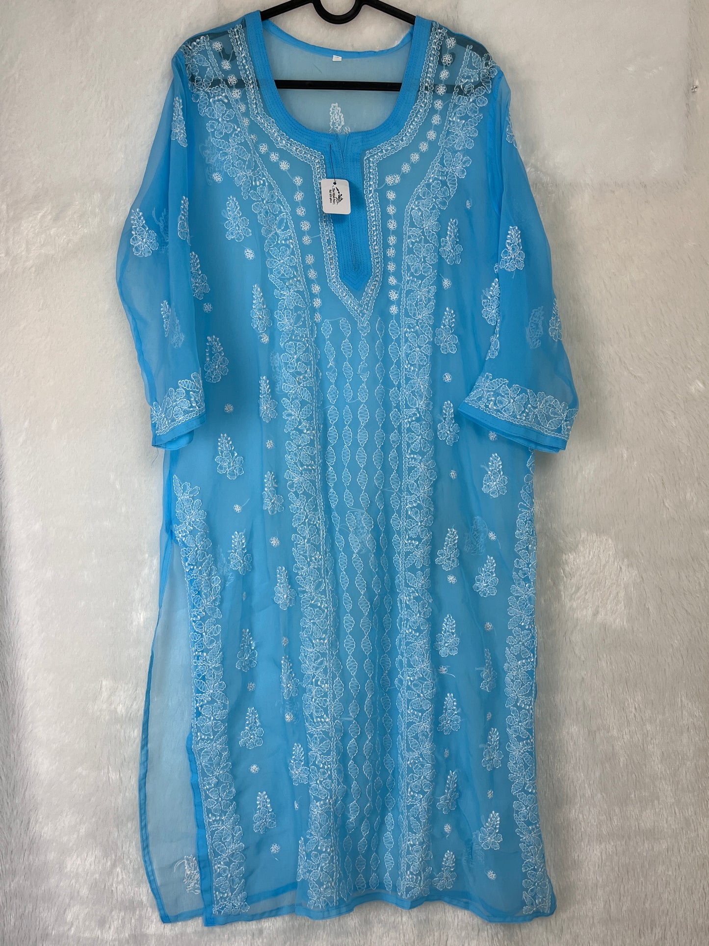 Georgette Kurta - Sky Blue