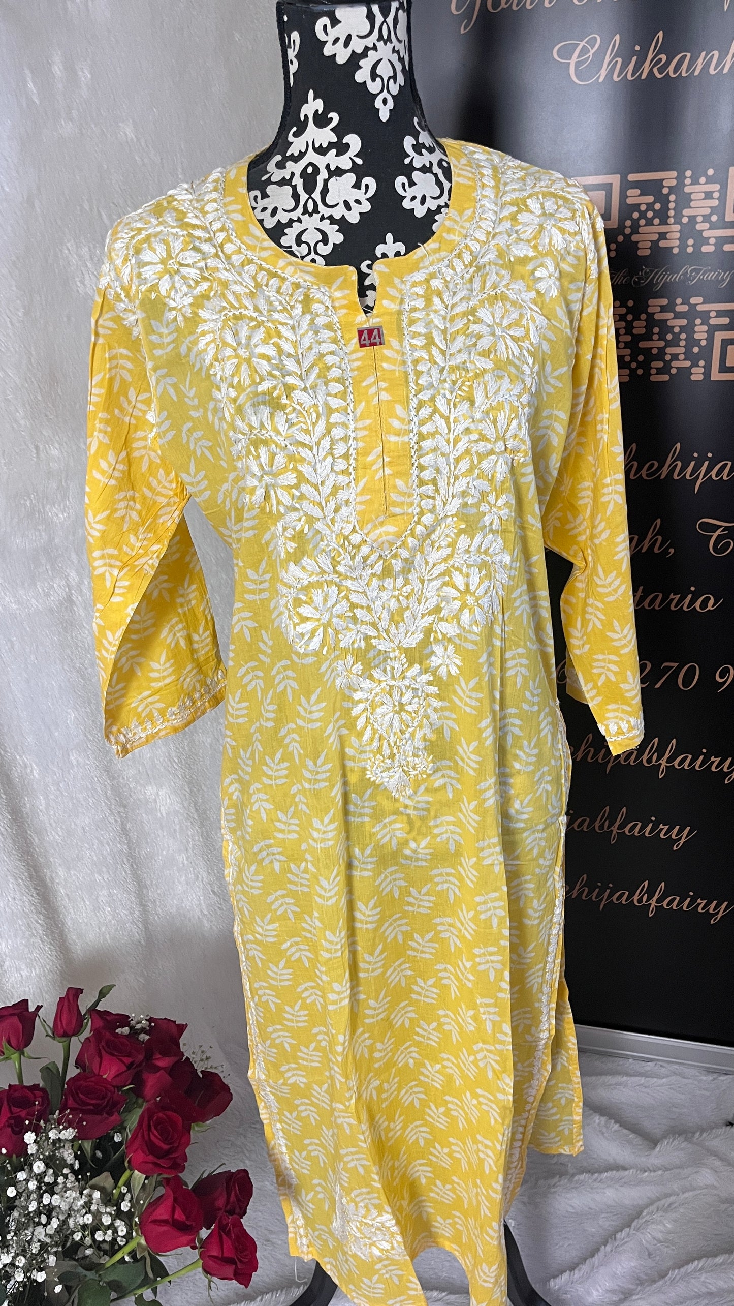 Yellow - Mul Printed Kurti - Style 2