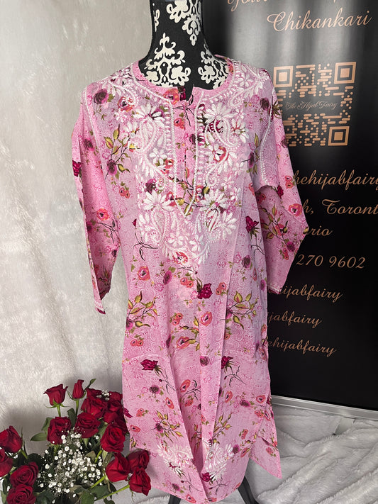 Rose - Kurti imprimé Mul - Style 1