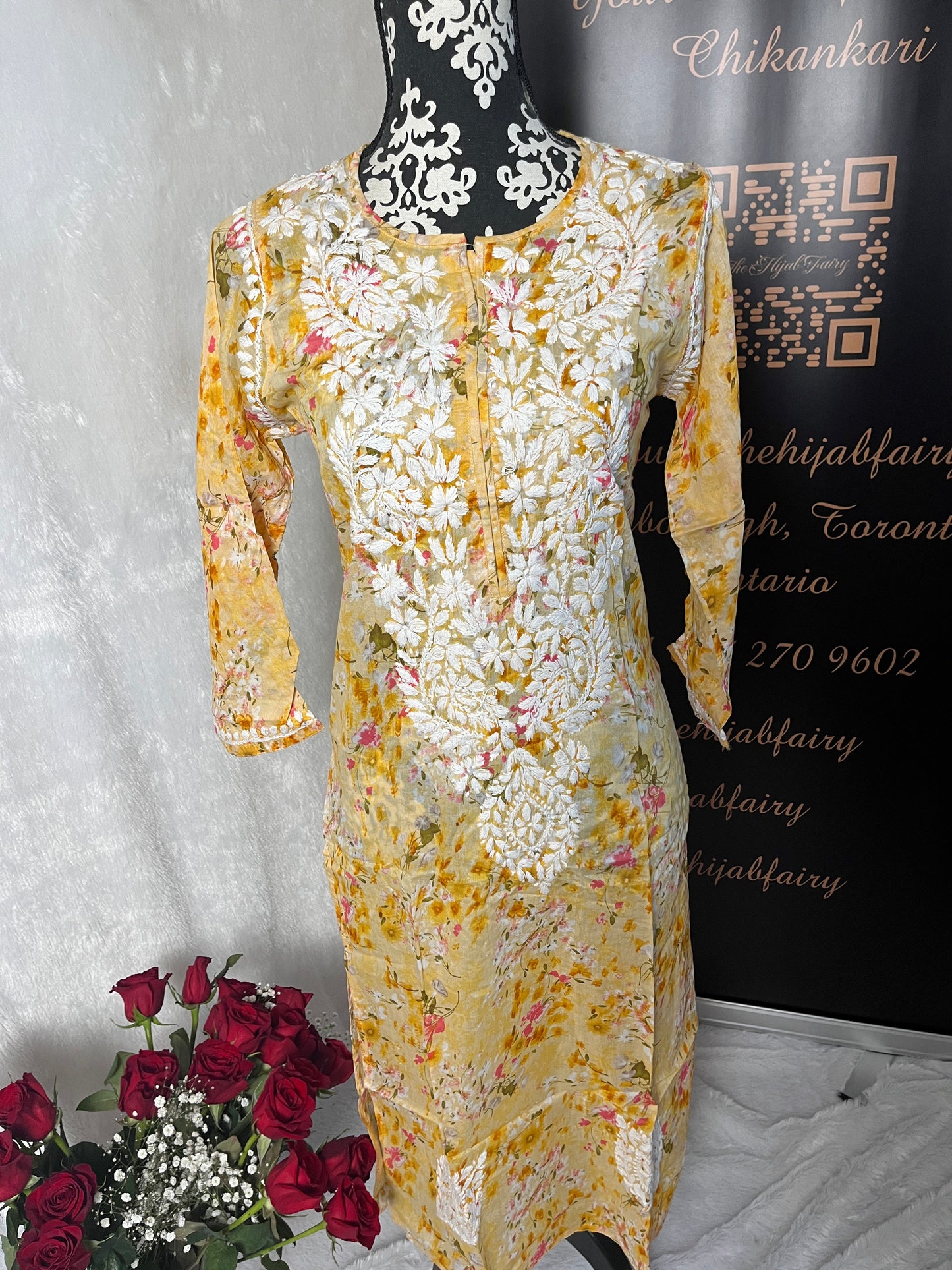 Jaune - Kurti imprimé Mul - Style 4