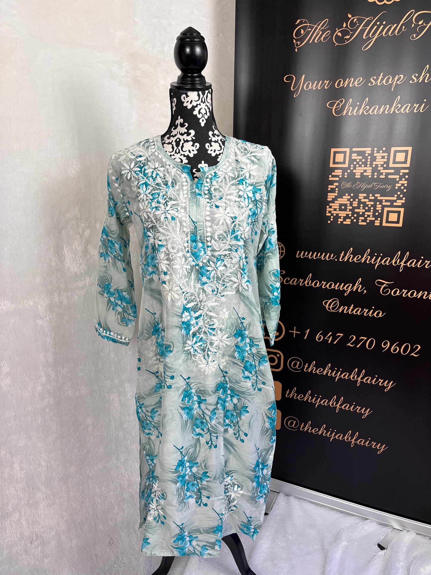 Green - Mulmul  Printed Kurti - Style 2