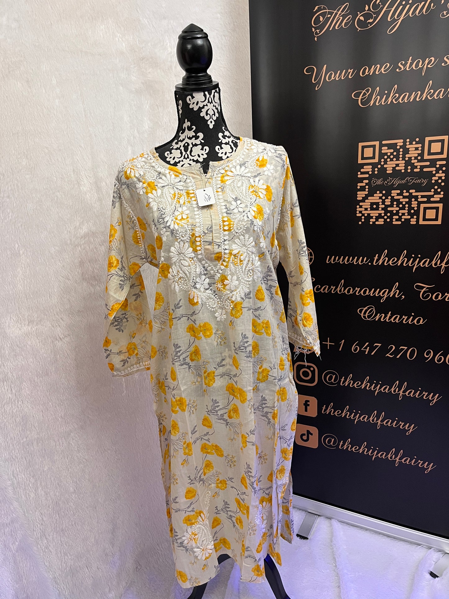 Jaune - Kurti imprimé Mul - Style 7