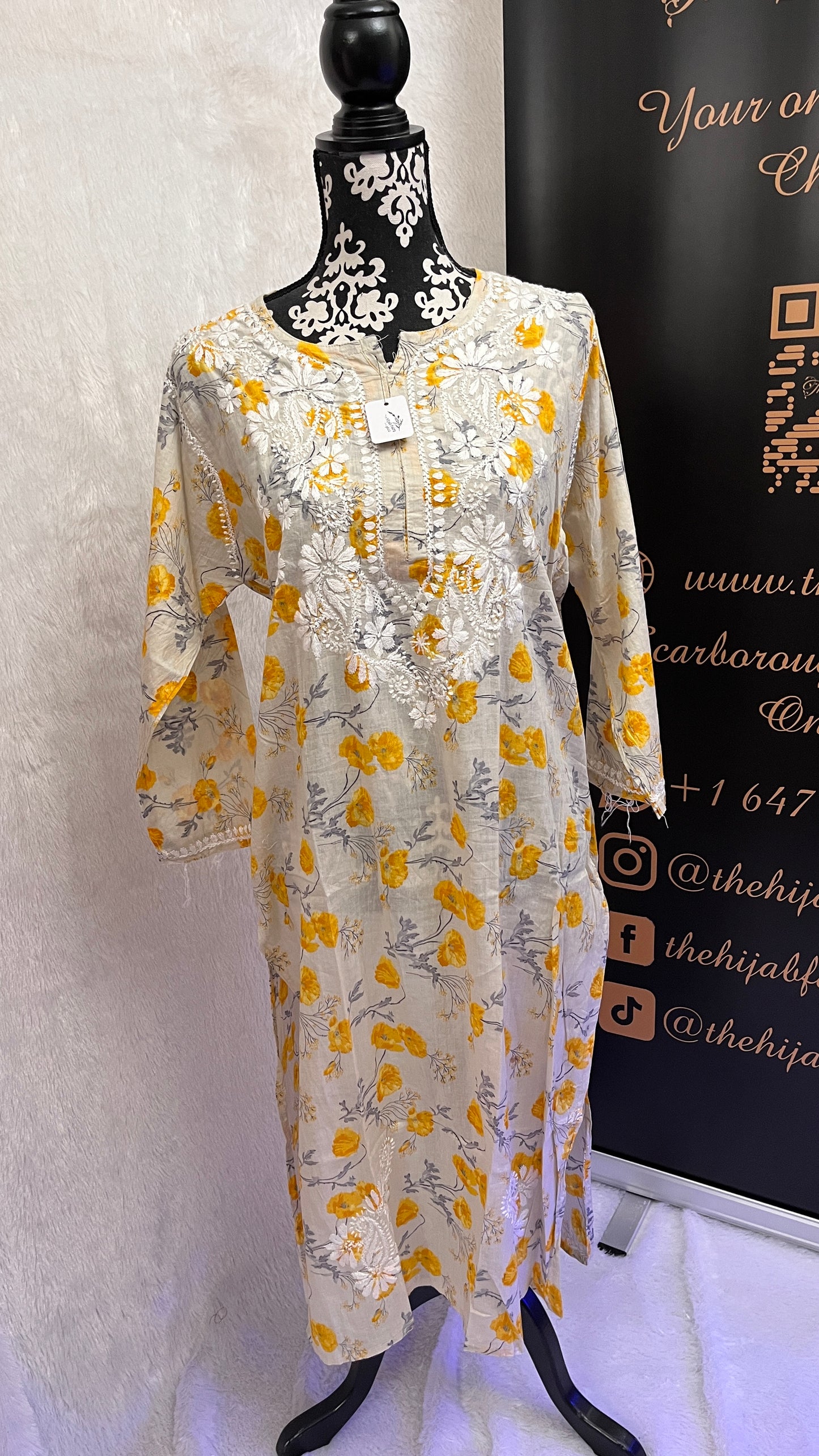 Jaune - Kurti imprimé Mul - Style 7