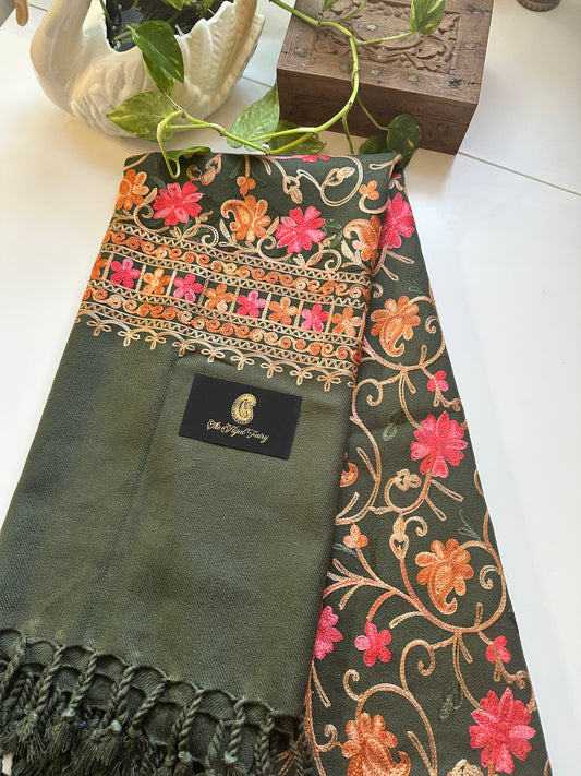 Mud Green - Pashmina Shawl