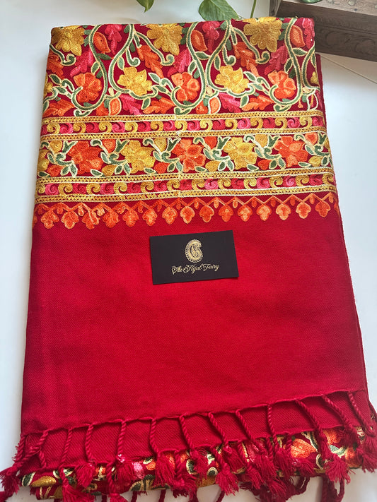 Red - Jamawar Pashmina Shawl