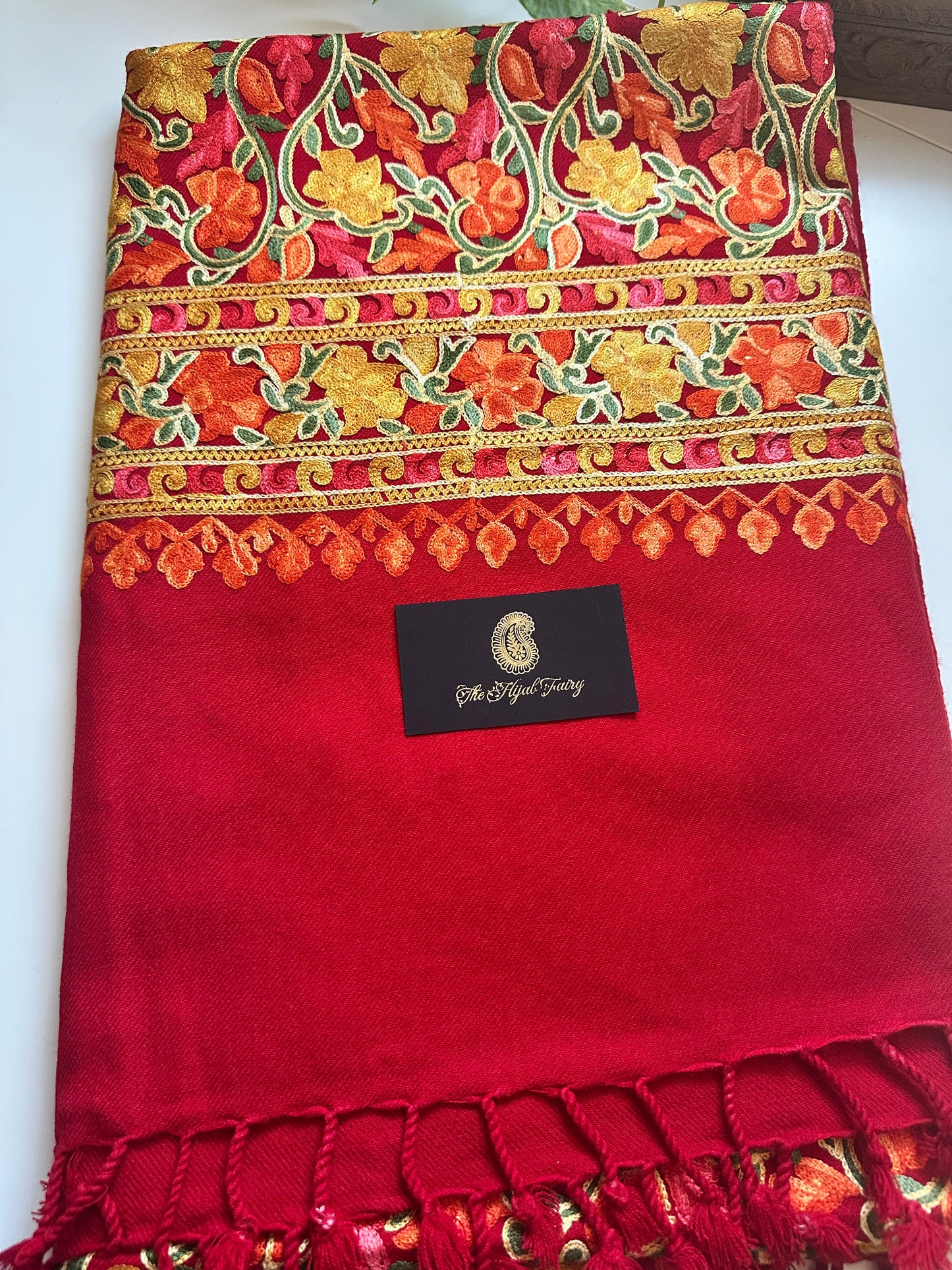 Red - Jamawar Pashmina Shawl