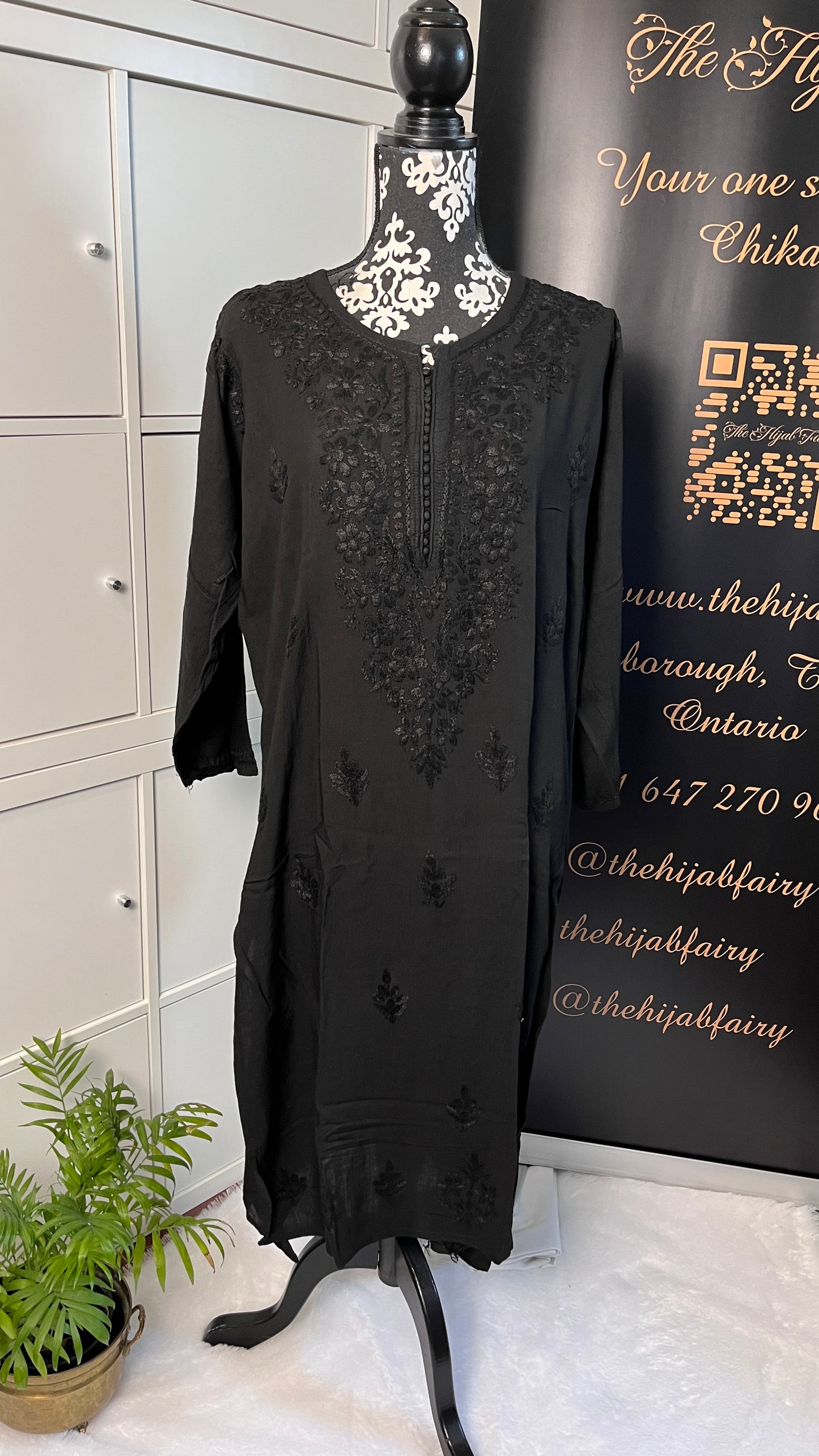 Black - Modal Straight Kurta